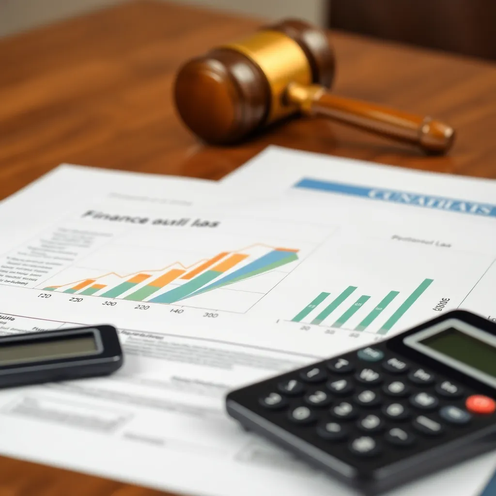 Gráficos de optimización financiera y documentos legales argentinos