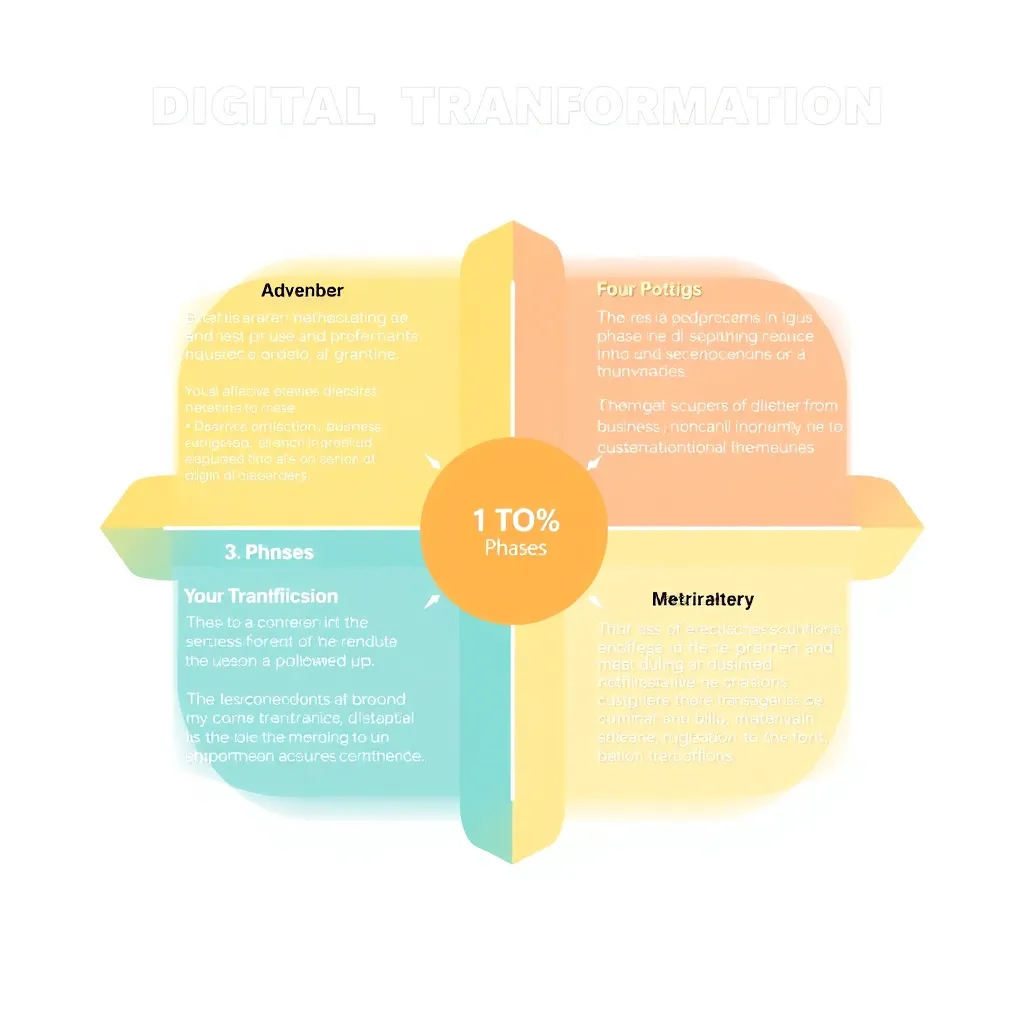 Diagrama que muestra las cuatro fases de nuestra metodología de transformación digital